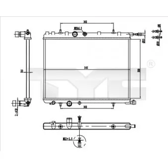 Radiateur, refroidissement du moteur TYC 726-0016-R