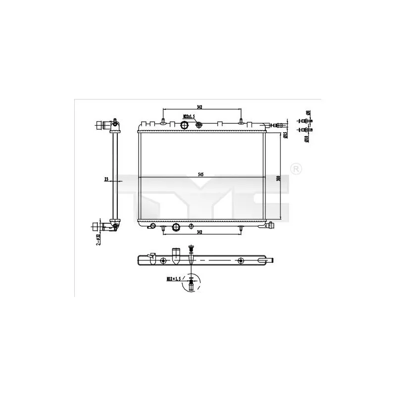 Radiateur, refroidissement du moteur TYC 726-0016-R