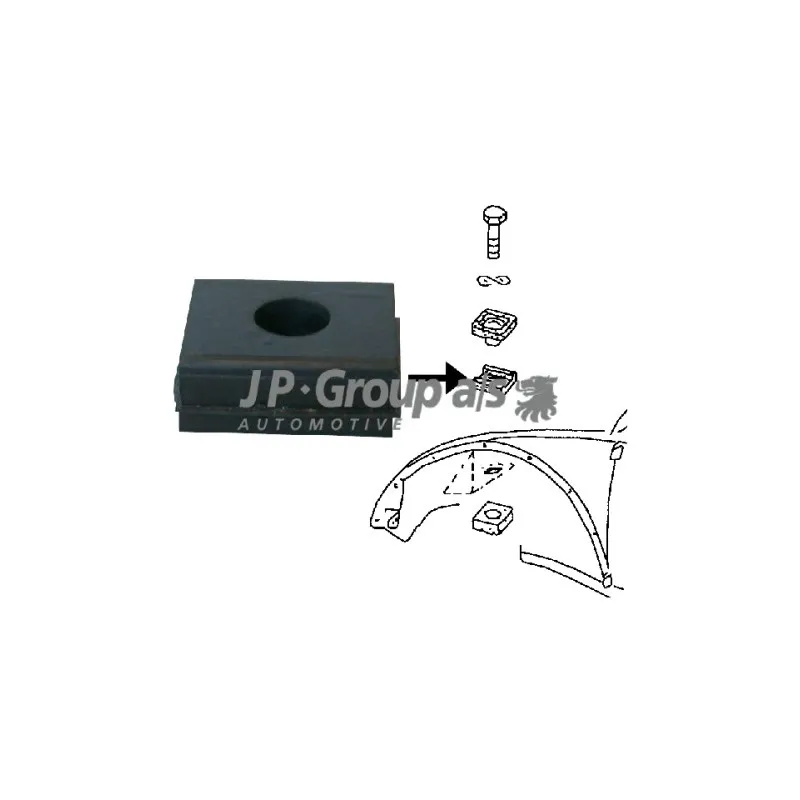 Support/suspension,plot de berceau/Support d'agrégats JP GROUP 8184001006