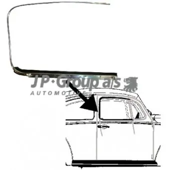 Baguette et bande protectrice, porte avant droit JP GROUP 8186001786