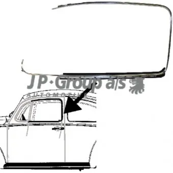 Baguette et bande protectrice, porte avant gauche JP GROUP 8186001870