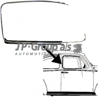 Baguette et bande protectrice, porte avant droit JP GROUP 8186001880