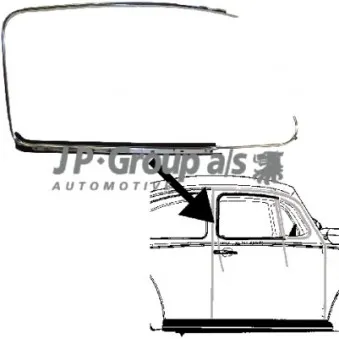 Baguette et bande protectrice, porte avant droit JP GROUP 8186001886