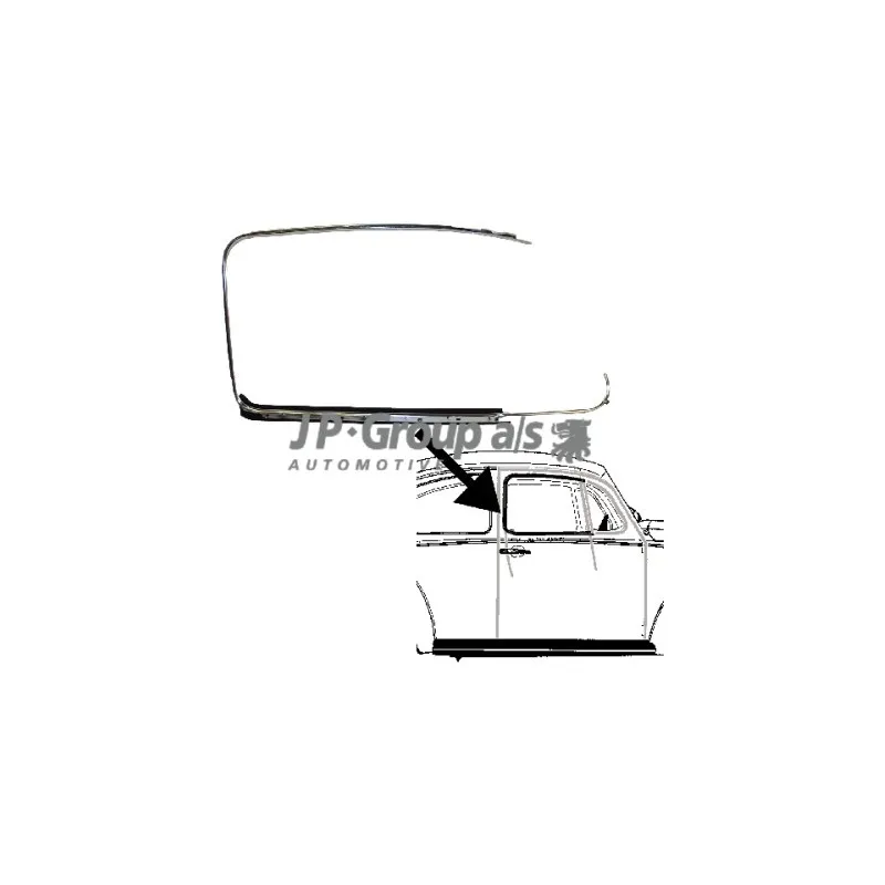Baguette et bande protectrice, porte avant droit JP GROUP 8186001886