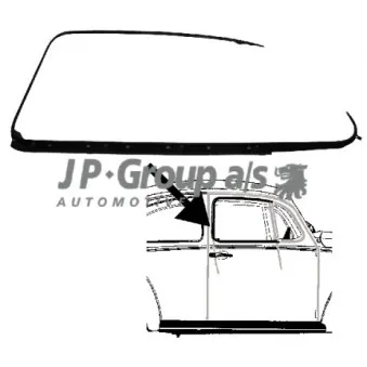 Baguette et bande protectrice, porte avant droit JP GROUP
