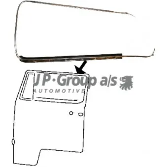 Baguette et bande protectrice, vitre de porte avant droit JP GROUP 8186002486