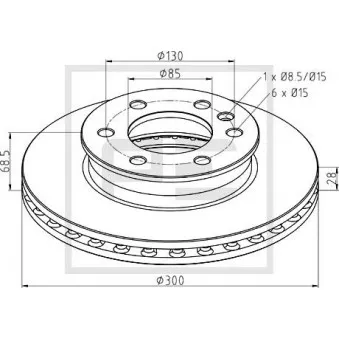 Jeu de 2 disques de frein avant PE Automotive 016.271-00A