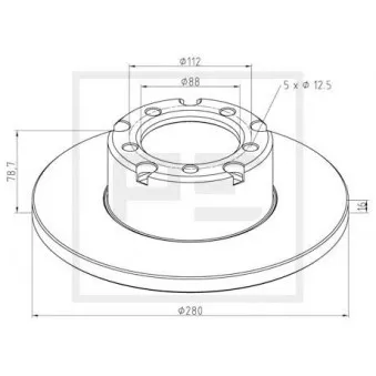 Jeu de 2 disques de frein avant PE Automotive 016.285-00A