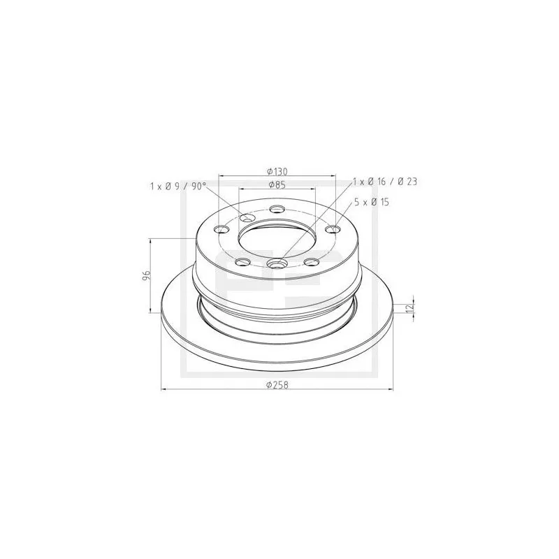 Jeu de 2 disques de frein avant PE Automotive 016.290-00A