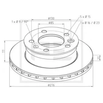 Jeu de 2 disques de frein avant PE Automotive 016.291-00A