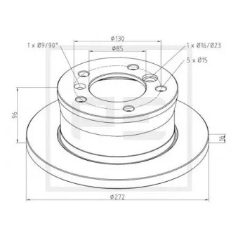 Jeu de 2 disques de frein avant PE Automotive 016.292-00A