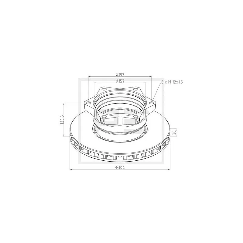 Jeu de 2 disques de frein avant PE Automotive 016.651-00A