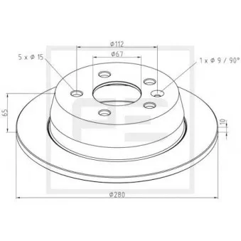 Jeu de 2 disques de frein avant PE Automotive 016.655-00A