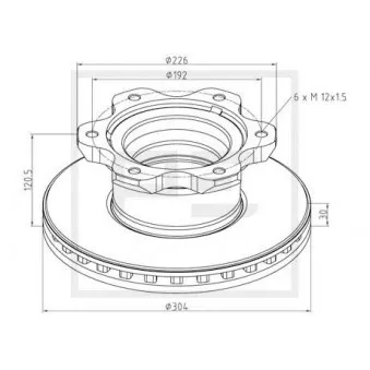 Jeu de 2 disques de frein avant PE Automotive 016.660-00A