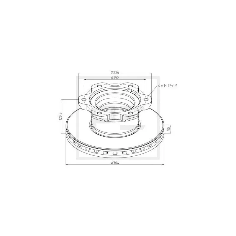 Jeu de 2 disques de frein avant PE Automotive 016.660-00A