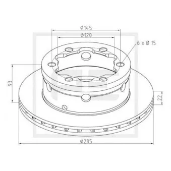 Jeu de 2 disques de frein avant PE Automotive 016.667-00A