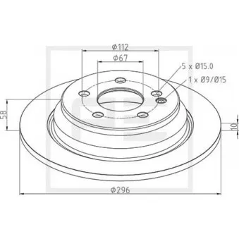 Jeu de 2 disques de frein avant PE Automotive 016.673-00A