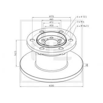 Jeu de 2 disques de frein avant PE Automotive 026.650-10A