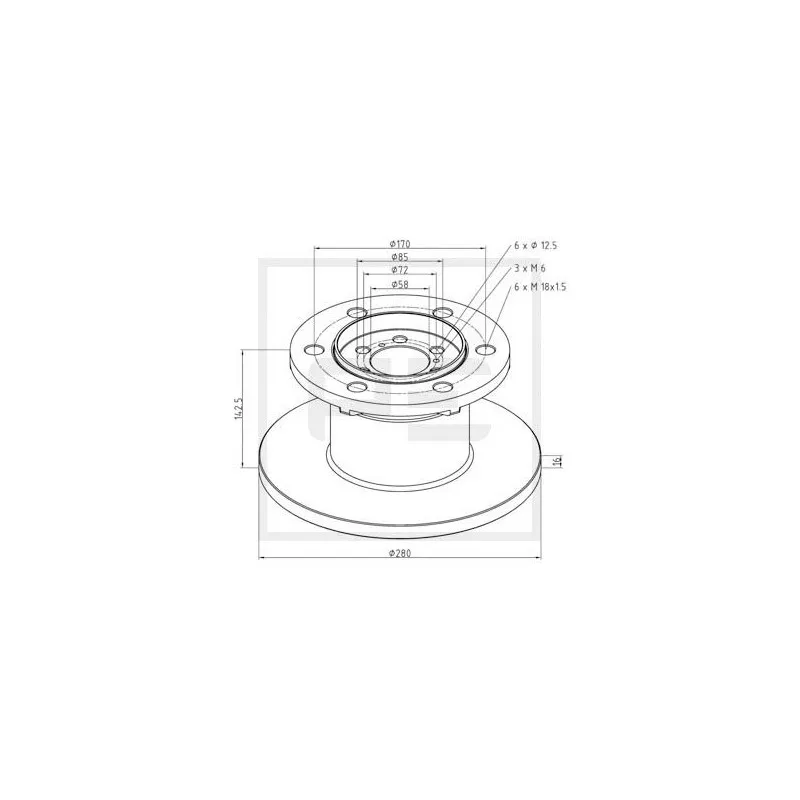 Jeu de 2 disques de frein avant PE Automotive 026.650-10A