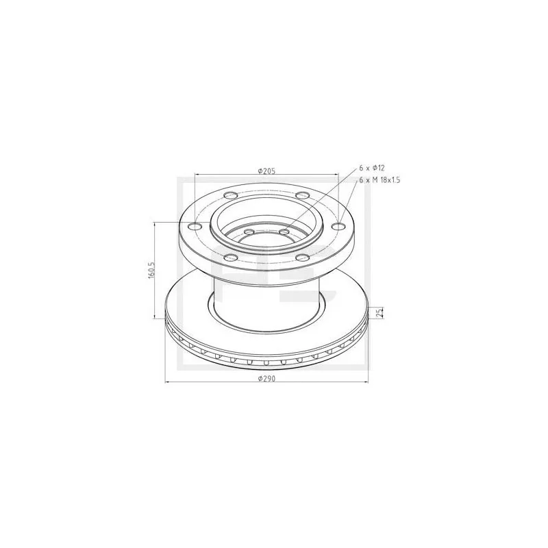 Jeu de 2 disques de frein avant PE Automotive 026.653-10A