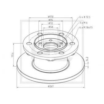 Jeu de 2 disques de frein avant PE Automotive 026.656-10A
