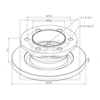 Jeu de 2 disques de frein avant PE Automotive 026.661-10A