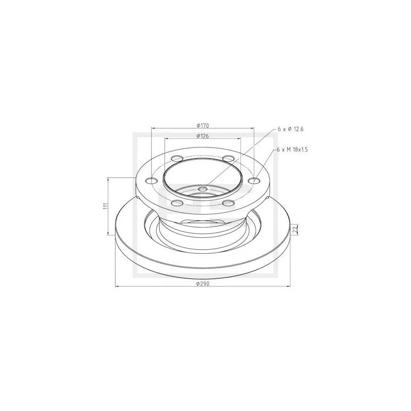Jeu de 2 disques de frein avant PE Automotive 026.661-10A