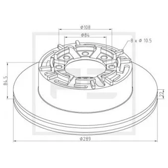 Jeu de 2 disques de frein avant PE Automotive 026.662-10A