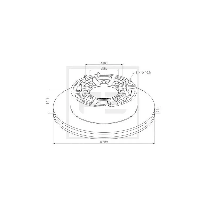 Jeu de 2 disques de frein avant PE Automotive 026.662-10A