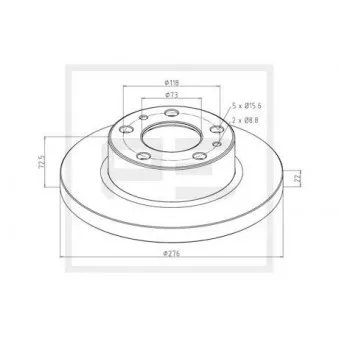Jeu de 2 disques de frein avant PE Automotive 026.669-10A