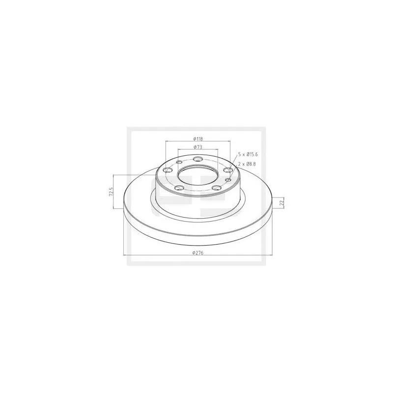 Jeu de 2 disques de frein avant PE Automotive 026.669-10A