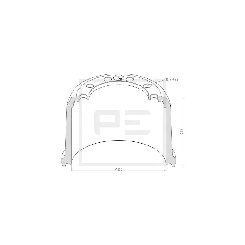 Tambour de frein PE Automotive 046.428-00A