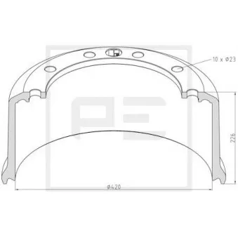 Tambour de frein PE Automotive 046.698-00A