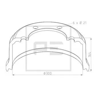 Tambour de frein PE Automotive 046.833-00A