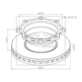 Jeu de 2 disques de frein avant PE Automotive 066.250-00A