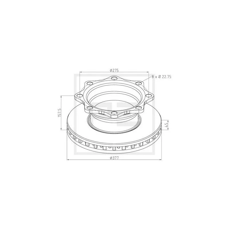 Jeu de 2 disques de frein avant PE Automotive 066.250-00A