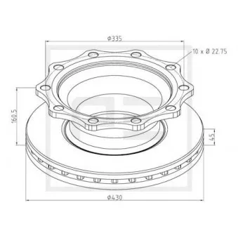 Jeu de 2 disques de frein avant PE Automotive 066.251-00A