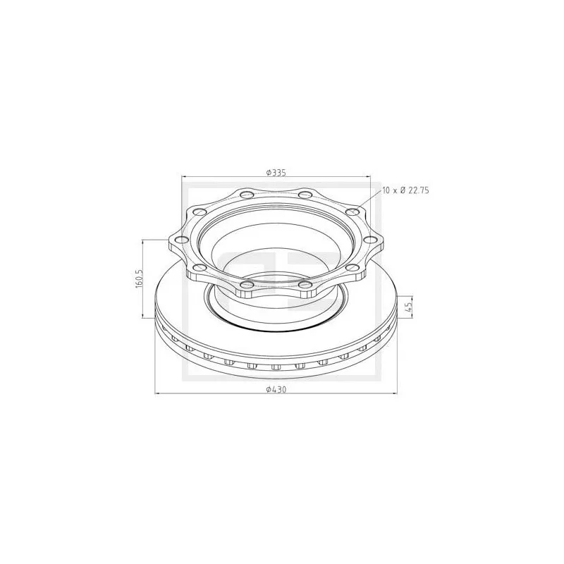 Jeu de 2 disques de frein avant PE Automotive 066.251-00A