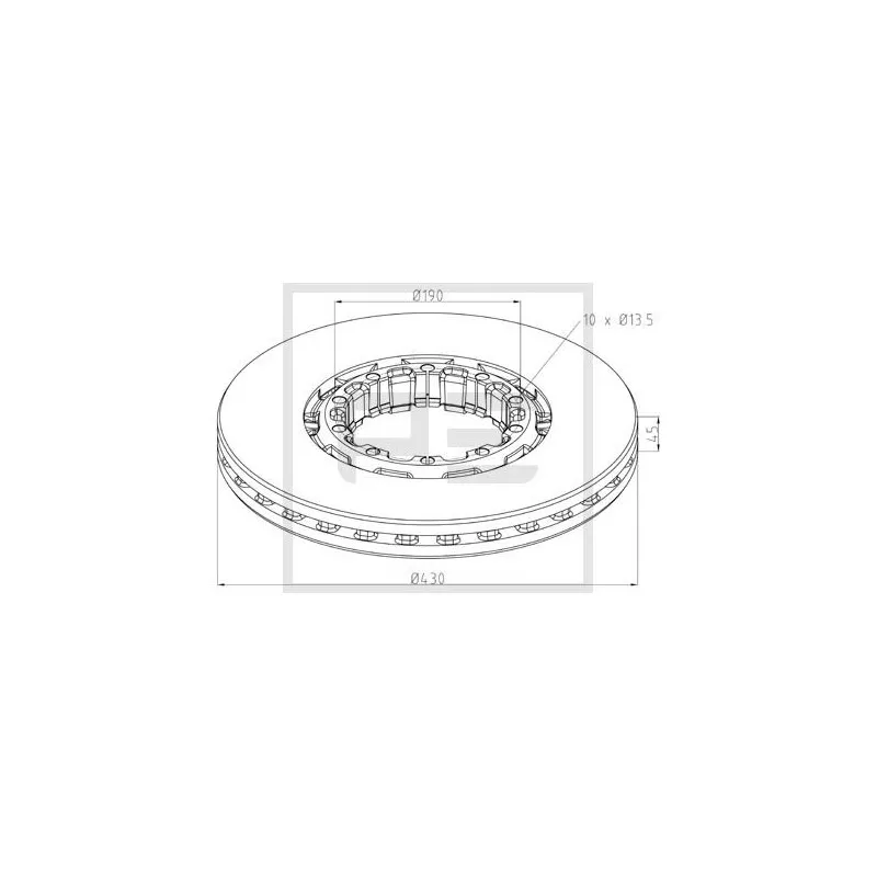 Jeu de 2 disques de frein avant PE Automotive 066.254-10A