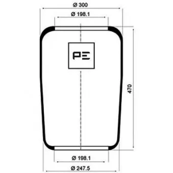 Ressort pneumatique, suspension pneumatique PE Automotive 084.023-70A