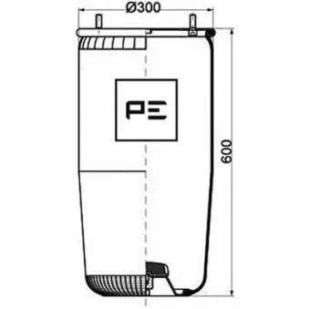 Ressort pneumatique, suspension pneumatique PE Automotive 084.084-71A