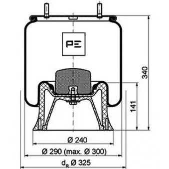 Ressort pneumatique, suspension pneumatique PE Automotive 084.099-72A