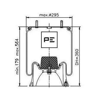 Ressort pneumatique, suspension pneumatique PE Automotive 084.100-74A