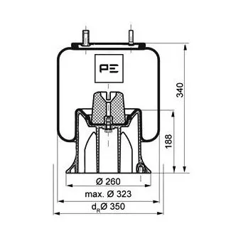 Ressort pneumatique, suspension pneumatique PE Automotive 084.106-75A