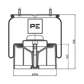 Ressort pneumatique, suspension pneumatique PE Automotive 084.116-73A