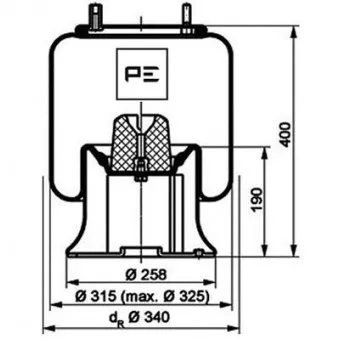 Ressort pneumatique, suspension pneumatique PE Automotive 084.172-71A