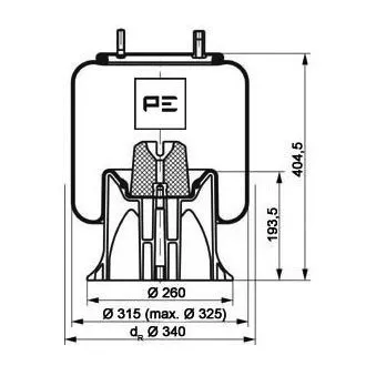 Ressort pneumatique, suspension pneumatique PE Automotive 084.173-71A