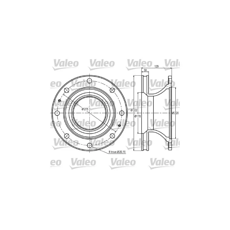 Jeu de 2 disques de frein avant VALEO 187005