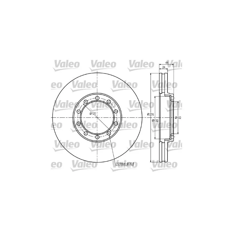 Jeu de 2 disques de frein avant VALEO 187019