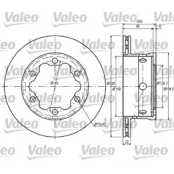 Jeu de 2 disques de frein arrière VALEO 187081